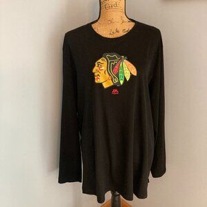Team Apparel NHL Chicago Blackhawks Black Top Women Size 2XL